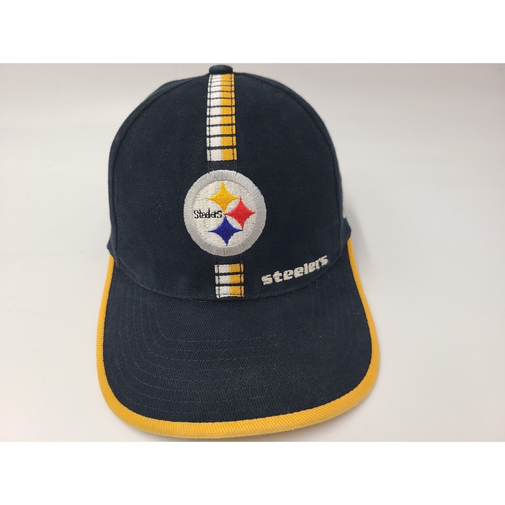 Vintage Pittsburgh Steelers Logo Athletic Pro Line‎ Strapback Hat Cap NFL Black